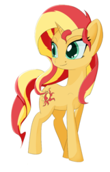 Size: 600x932 | Tagged: safe, artist:alloco, sunset shimmer, pony, unicorn, g4, female, mare, simple background, solo, transparent background