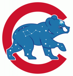 Size: 386x400 | Tagged: safe, artist:doctorxfizzle, bear, ursa, ursa minor, chicago cubs, logo parody, mlb, parody