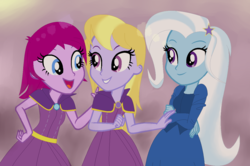 Size: 1268x840 | Tagged: safe, artist:kasumaky, fuchsia blush, lavender lace, trixie, equestria girls, g4, my little pony equestria girls: rainbow rocks, trixie and the illusions