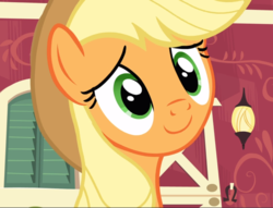 Size: 1230x939 | Tagged: safe, screencap, applejack, earth pony, pony, g4, spike at your service, close-up, cropped, cute, female, jackabetes, mare, smiling, solo