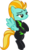 Size: 3000x5162 | Tagged: safe, artist:cloudy glow, lightning dust, pegasus, pony, g4, my little pony: friendship is magic, the washouts (episode), .ai available, clothes, crossed hooves, female, flying, high res, mare, raised eyebrow, simple background, smug, solo, transparent background, underhoof, uniform, vector, washouts uniform