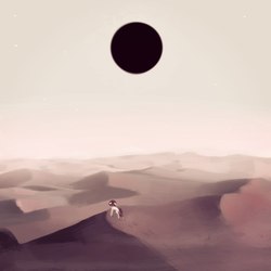 Size: 2160x2160 | Tagged: safe, artist:sarkarozka, oc, oc only, pony, desert, eclipse, high res, looking up, scenery, solar eclipse, solo, sun