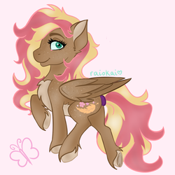 Size: 1500x1500 | Tagged: safe, artist:raiokai, oc, oc only, oc:azalea, pegasus, pony, cutie mark, fluffy, folded wings, freckles, hooves, simple background, solo, wings