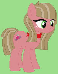 Size: 297x375 | Tagged: safe, artist:putrid-pie, artist:selenaede, edit, oc, oc only, oc:apple aura, pony, ascot, base used, offspring, parent:big macintosh, parent:marble pie, parents:marblemac, solo