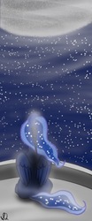 Size: 426x1024 | Tagged: safe, artist:snow quill, princess luna, pony, g4, looking up, moon, night, stars