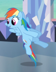 Size: 430x551 | Tagged: safe, screencap, rainbow dash, pegasus, pony, g4, games ponies play, my little pony: friendship is magic, cropped, female, flying, mare, open mouth, smiling, solo, spread wings, wings