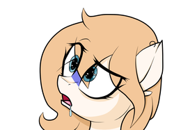 Size: 1024x767 | Tagged: safe, artist:arrgus-korr, oc, oc only, oc:star north, earth pony, pony, base used, bust, female, mare, piercing, portrait, salivating, shiny eyes, simple background, solo, surprised face, tattoo, white background