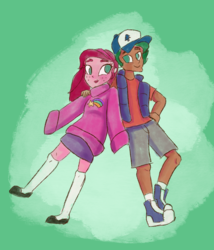 Size: 2178x2550 | Tagged: dead source, safe, artist:pettypop, gloriosa daisy, timber spruce, equestria girls, g4, my little pony equestria girls: legend of everfree, brother and sister, clothes, converse, cosplay, costume, crossover, cute, daisybetes, dipper pines, duo, female, gravity falls, high res, mabel pines, male, no catchlights, no pupils, oversized clothes, oversized shirt, shirt, shoes, siblings, skirt, socks, sweater, timberbetes