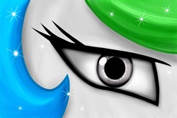 Size: 1095x730 | Tagged: safe, artist:everypone, derpibooru exclusive, edit, editor:ice star, princess celestia, alicorn, pony, g4, close-up, description is relevant, detailed, extreme close-up, eye, eyelashes, female, mare, solo, sparkles