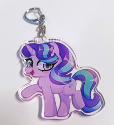 Size: 720x792 | Tagged: safe, artist:techycutie, starlight glimmer, pony, unicorn, g4, chibi, fan made, female, irl, keychain, mare, open mouth, photo, smiling, solo