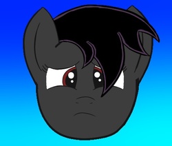 Size: 450x382 | Tagged: safe, artist:vex, oc, oc only, oc:deep rest, pony, bust, looking at you, portrait, sad, simple background, solo