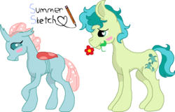 Size: 708x452 | Tagged: safe, artist:summersketch-mlp, ocellus, sandbar, g4, female, interspecies, male, ship:ocelbar, shipping, simple background, straight, transparent background
