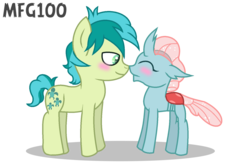 Size: 1572x1044 | Tagged: safe, artist:mixelfangirl100, ocellus, sandbar, g4, female, interspecies, male, ship:ocelbar, shipping, simple background, straight, transparent background