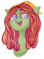 Size: 4457x6000 | Tagged: safe, artist:hippykat13, artist:sabokat, tree hugger, earth pony, pony, g4, bust, colored pupils, cute, design, happy, heart eyes, huggerbetes, open mouth, portrait, simple background, solo, white background, wingding eyes