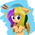 Size: 3500x3500 | Tagged: safe, artist:ppptly, oc, oc only, oc:program mouse, bat pony, pony, cute, eating, exclamation point, female, floppy ears, food, french fries, high res, holding, outline, simple background, solo, surprised, transparent background