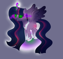 Size: 1556x1472 | Tagged: safe, artist:angellight-bases, artist:pink-soul27, edit, twilight sparkle, alicorn, pony, g4, base used, boots, clothes, curved horn, dark magic, female, floating, glowing eyes, hoof shoes, horn, jewelry, magic, mare, necklace, peytral, shoes, solo, sombra eyes, twilight sparkle (alicorn), tyrant sparkle, wings