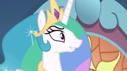 Size: 1280x720 | Tagged: safe, screencap, princess celestia, alicorn, pony, g4, my little pony: friendship is magic, season 9, the beginning of the end, determined, female, mare, solo, youtube link