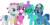 Size: 1190x584 | Tagged: dead source, safe, artist:niightlydark, artist:rainbineeoi, bird, butterfly, butterfly pony, cat, cat pony, chihuahua, dog, dog pony, hybrid, original species, owl, owl pony, pony, unicorn, yeti, athena, base used, beanie, bikini, bow, bracelet, clothes, coat markings, collar, felicity (rbuk), female, glasses, gold, hair bow, happy, hat, hoof around neck, jewelry, looking at you, male, miguel (rbuk), multicolored hair, ponified, rainbow butterfly unicorn kitty, rainbow hair, raised hoof, ring, rule 85, simple background, smiling, smiling at you, swimsuit, transparent background, yana