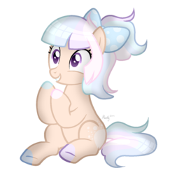 Size: 1076x1106 | Tagged: safe, artist:mintoria, oc, oc only, oc:teddy stitches, earth pony, pony, bow, female, hair bow, mare, simple background, solo, transparent background