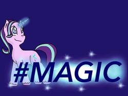 Size: 1024x768 | Tagged: safe, artist:princessmuffinart, starlight glimmer, pony, unicorn, g4, design, female, hashtag, magic, mare, shirt design, solo, teepublic