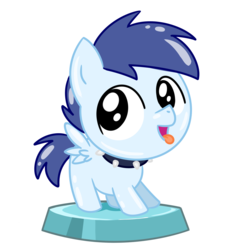 Size: 2560x2560 | Tagged: safe, artist:sugar morning, oc, oc only, oc:slipstream, dog pony, pegasus, pony, behaving like a dog, boofy, chibi, collar, faic, high res, male, pocket ponies, solo, spiked collar, stallion, tongue out, vector