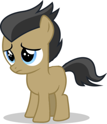 Size: 883x1024 | Tagged: safe, edit, editor:damiranc1, vector edit, filthy rich, earth pony, pony, g4, blank flank, colt, cute, male, sad, simple background, solo, transparent background, vector, young, younger