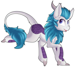 Size: 4672x4152 | Tagged: safe, artist:beardie, oc, oc only, oc:ketten moon, kirin, claws, cute, digital art, fluffy, kirin oc, simple background, smiling, solo, transparent background