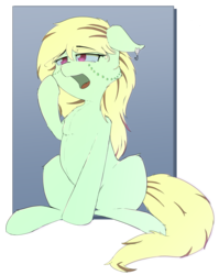 Size: 1746x2191 | Tagged: safe, artist:ruby dusk, oc, oc only, earth pony, pony, commission, gradient background, yawn