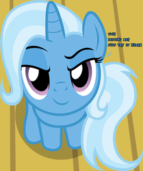 Size: 1079x1291 | Tagged: safe, artist:badumsquish-edits, edit, part of a set, trixie, pony, unicorn, g4, adobe fireworks, asking for it, badumsquish is trying to murder us, badumsquish's kitties, bedroom eyes, bronybait, cute, dialogue, dialogue edit, diatrixes, dreamworks face, female, implied human, looking at you, looking up, looking up at you, mare, raised eyebrow, sitting, smiling, smirk, solo