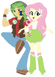 Size: 322x450 | Tagged: safe, artist:selenaede, fluttershy, sandalwood, equestria girls, g4, female, male, sandalshy, shipping, straight