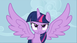 Size: 1667x940 | Tagged: safe, screencap, twilight sparkle, alicorn, pony, g4, princess twilight sparkle (episode), cropped, determined, female, mare, solo, spread wings, twilight sparkle (alicorn), wings