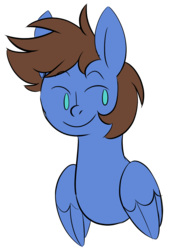 Size: 780x1150 | Tagged: safe, artist:taaffeiite, derpibooru exclusive, oc, oc only, oc:bizarre song, pegasus, pony, bust, le lenny face, male, meme, request, simple background, smiling, solo, stallion, transparent background