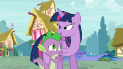 Size: 1920x1080 | Tagged: safe, screencap, spike, twilight sparkle, alicorn, pony, castle sweet castle, g4, bad touch, bedroom eyes, out of context, personal space invasion, twilight sparkle (alicorn)