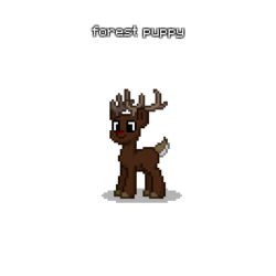 Size: 400x400 | Tagged: safe, artist:smartmars603, oc, oc only, deer pony, original species, pony, pony town, antlers, cute, meme, ocbetes, red nosed, simple background, smiling, solo, standing, text, transparent background