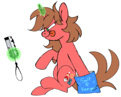 Size: 2046x1646 | Tagged: safe, artist:taaffeiite, derpibooru exclusive, oc, oc only, oc:nintendy, pony, unicorn, chips, colored sketch, cutie mark, female, focused, food, levitation, magic, mare, nintendo, request, salt and vinegar chips, scrunchy face, simple background, sitting, sketch, solo, telekinesis, tongue out, transparent background, wii remote