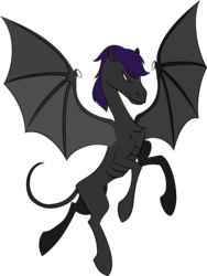 Size: 2258x3000 | Tagged: safe, artist:inersdraco, oc, oc only, pony, thestral (harry potter), bat wings, harry potter (series), high res, show accurate, solo, style emulation, vector, wings