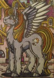 Size: 538x765 | Tagged: safe, artist:x-fang-z, oc, oc only, oc:wind breaker, pegasus, pony, female, mare, solo, traditional art