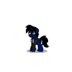 Size: 400x400 | Tagged: safe, artist:smartmars603, oc, oc only, oc:binärcode, pony, unicorn, 2022 community collab, derpibooru community collaboration, pony town, clothes, full body, glasses, horn, shadow, simple background, solo, standing, tail, transparent background, unicorn oc