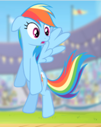 Size: 678x855 | Tagged: safe, screencap, rainbow dash, pegasus, pony, flight to the finish, g4, cropped, female, floppy ears, flying, mare, open mouth, shocked