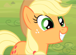 Size: 1292x941 | Tagged: safe, screencap, applejack, earth pony, pony, bats!, g4, applejack's hat, close-up, cowboy hat, cropped, cute, excited, female, freckles, hat, jackabetes, mare, smiling, solo, stetson