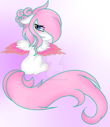 Size: 1024x1181 | Tagged: safe, artist:angelamusic13, oc, oc only, oc:angela music, pegasus, pony, deviantart watermark, female, mare, obtrusive watermark, solo, two toned wings, watermark