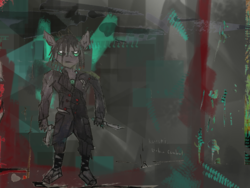 Size: 2448x1836 | Tagged: safe, artist:-_//[korroki]_aternak, artist:korroki-aternak, oc, oc only, oc:korroki, anthro, angles, dark scifi, did i mention he's edgy as fuck?, edgy, edgy as fuck, edgy boi, project:spectra, science fiction, solo