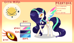 Size: 5000x2936 | Tagged: safe, artist:sugaryicecreammlp, oc, oc only, oc:phantasia, alicorn, pony, colored wings, concave belly, female, mare, multicolored wings, reference sheet, slender, solo, thin