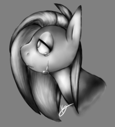 Size: 587x647 | Tagged: safe, pony, black and white, crying, generic pony, grayscale, monochrome, sad, solo