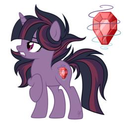 Size: 2736x2727 | Tagged: safe, artist:xxmelody-scribblexx, oc, oc only, pony, unicorn, female, high res, mare, offspring, parent:king sombra, parent:twilight sparkle, parents:twibra, simple background, solo, transparent background