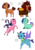 Size: 1400x2000 | Tagged: safe, artist:blazing-blender, oc, oc:beata, oc:rusty shackleford, hybrid, yakony, interspecies offspring, magical lesbian spawn, offspring, parent:bon bon, parent:cheese sandwich, parent:lyra heartstrings, parent:pinkie pie, parent:prince rutherford, parent:princess cadance, parent:princess ember, parent:shining armor, parent:thorax, parents:cheesepie, parents:embrax, parents:lyrabon, parents:pinkieford, parents:shiningcadance