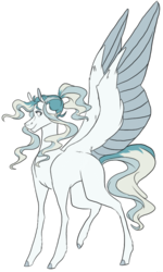 Size: 692x1153 | Tagged: safe, artist:baylard, oc, oc only, oc:whispy willow, pegasus, pony, blank flank, colored wings, female, mare, next generation, offspring, parent:sky stinger, parent:vapor trail, parents:vaporsky, raised hoof, simple background, solo, spread wings, transparent background, wings
