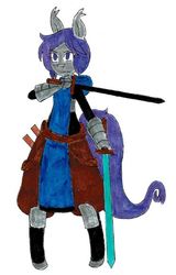 Size: 372x583 | Tagged: safe, artist:elementbrigade, oc, oc only, oc:knight watch, bat pony, pony, armor, bat pony oc, dark souls, dark souls 3, elementbrigade, female, pony oc, solo, sword, weapon