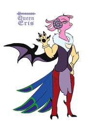 Size: 427x568 | Tagged: safe, artist:gorjeenebula, princess eris, draconequus, g4, redesign, simple background, white background