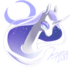 Size: 650x600 | Tagged: safe, artist:creeate97, nightmare moon, alicorn, pony, g4, bust, female, solo
